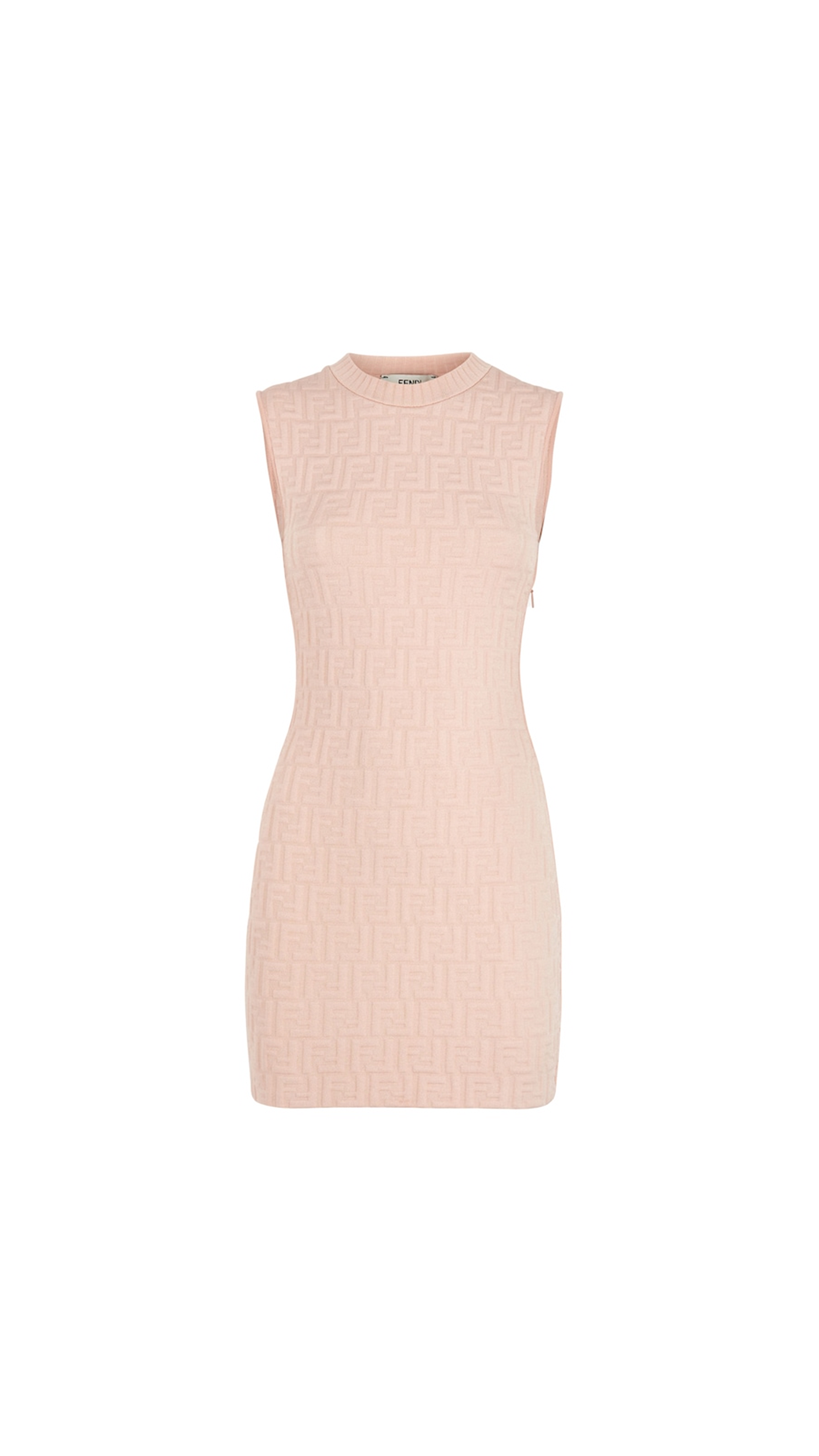 FF Logo-Embossed Knit Dress - Pink