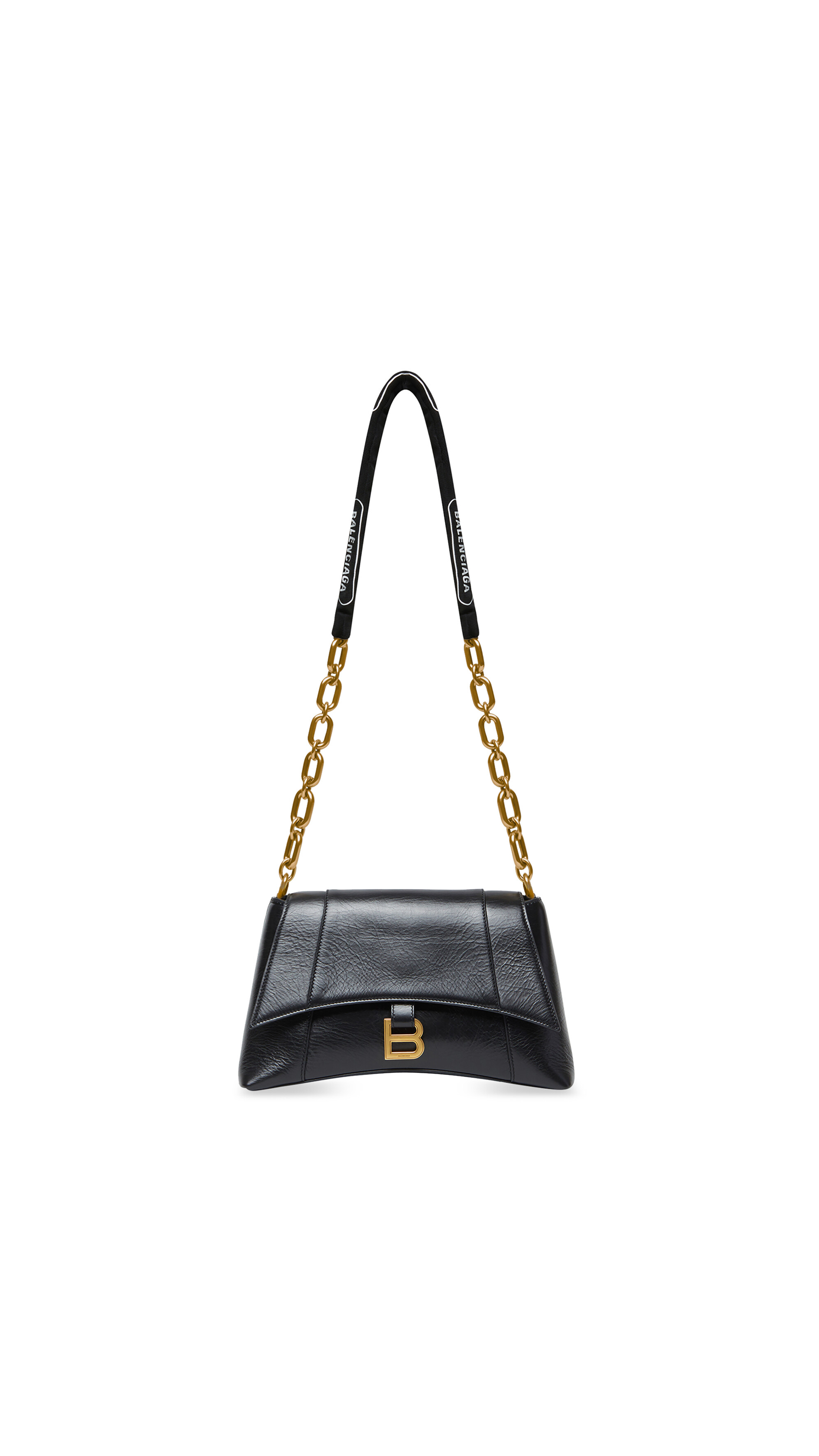 Downtown Small Shoulder Bag with Chain - Black