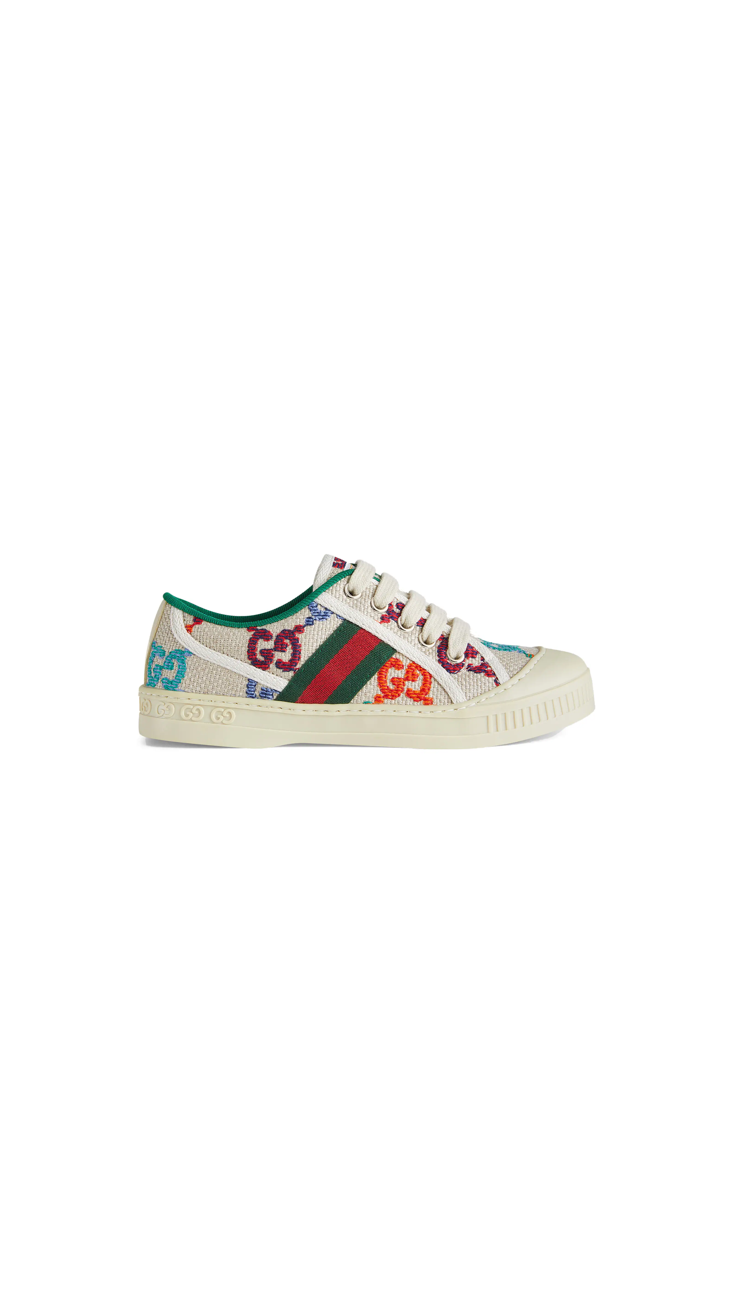 Tennis 1977 GG Linen Fabric High Top Sneakers