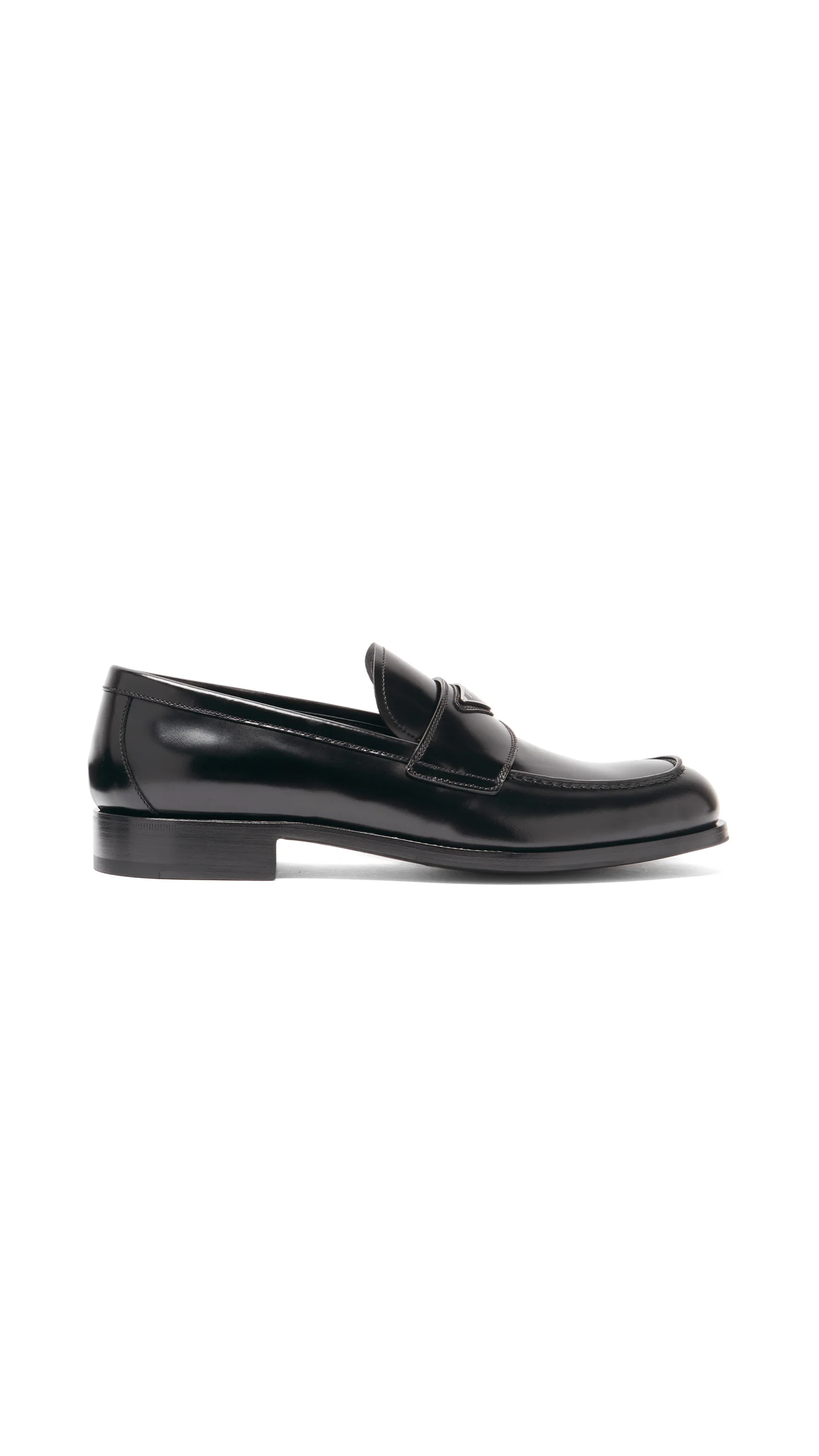 Brushed Leather Loafers - Black