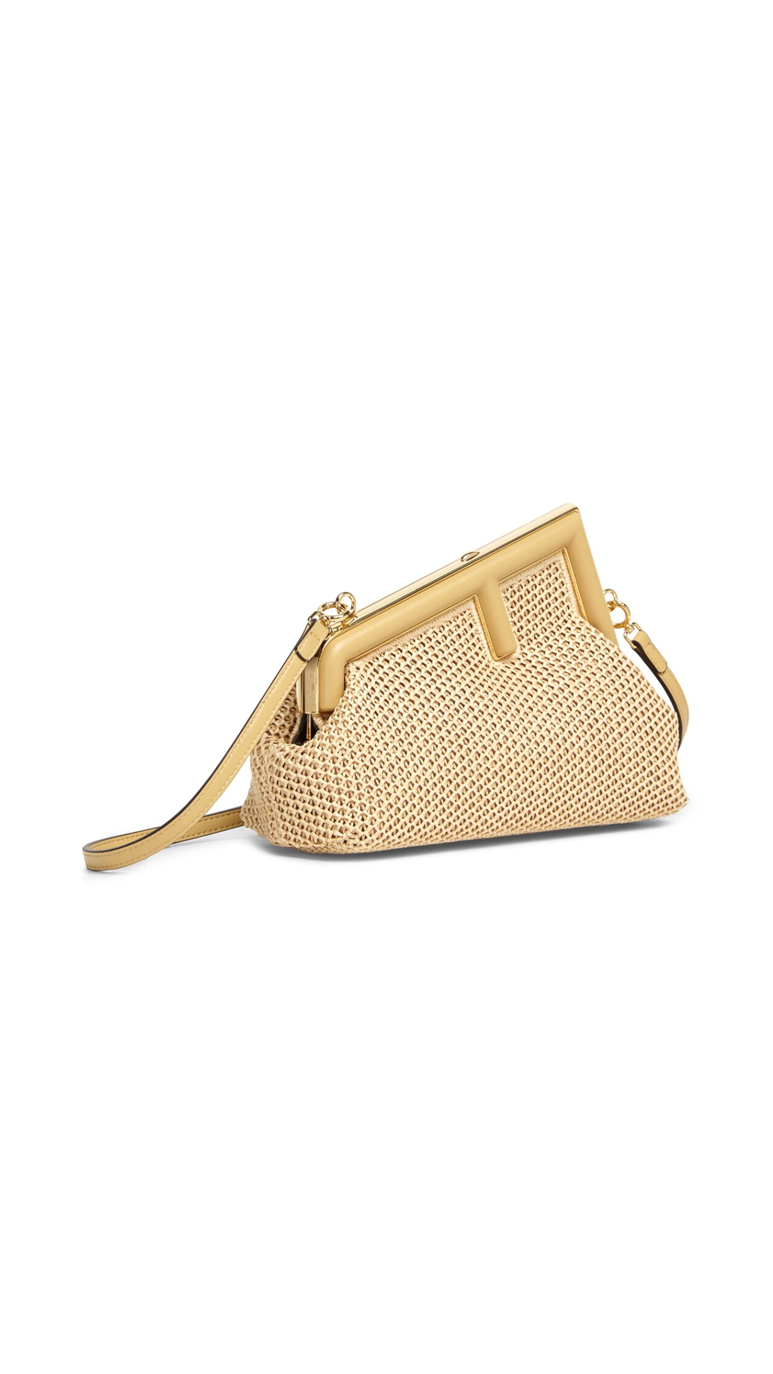 Fendi First Small in Raffia Macrame - Beige