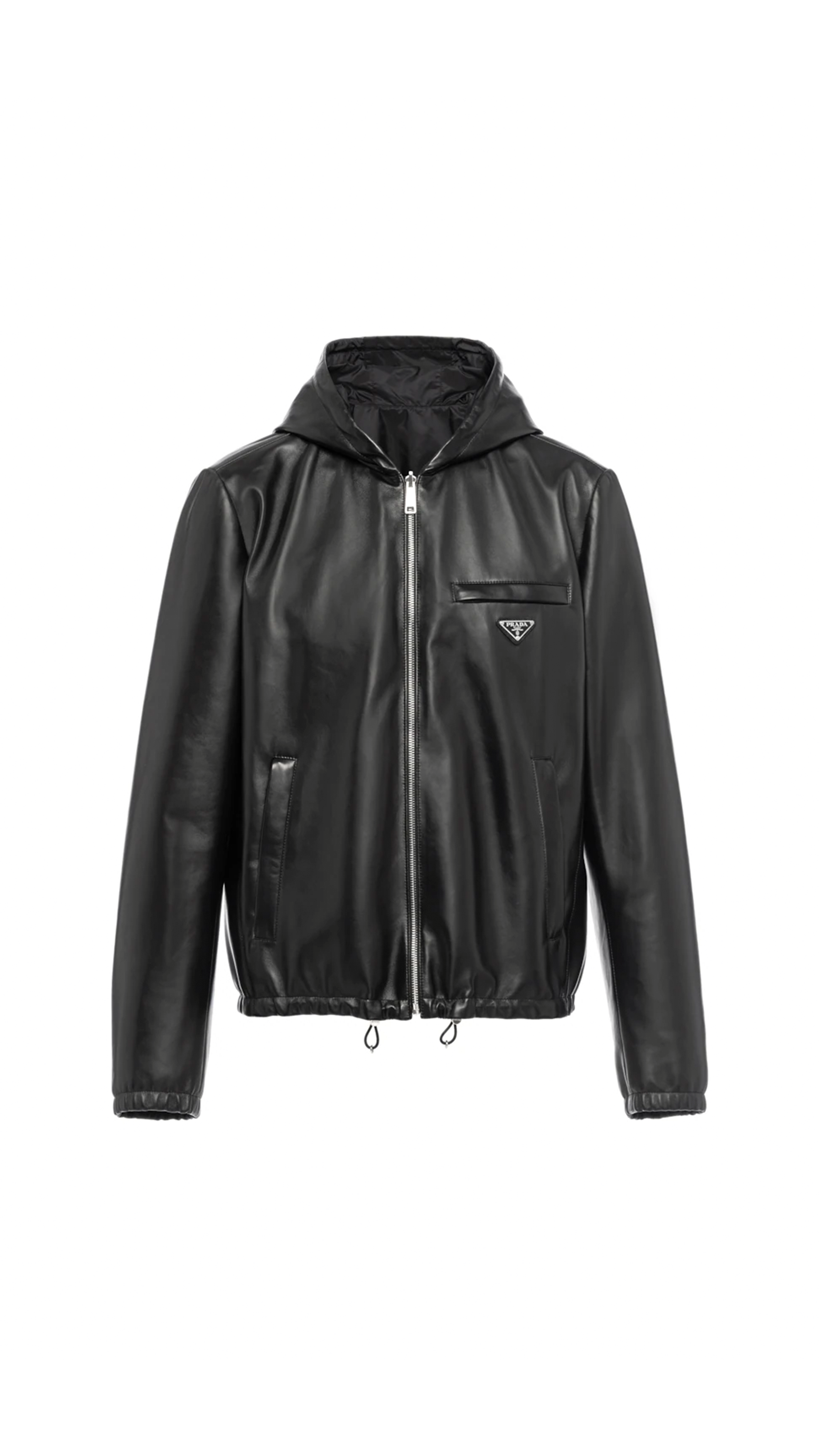 Reversible Nappa and Nylon Blouson Jacket - Black