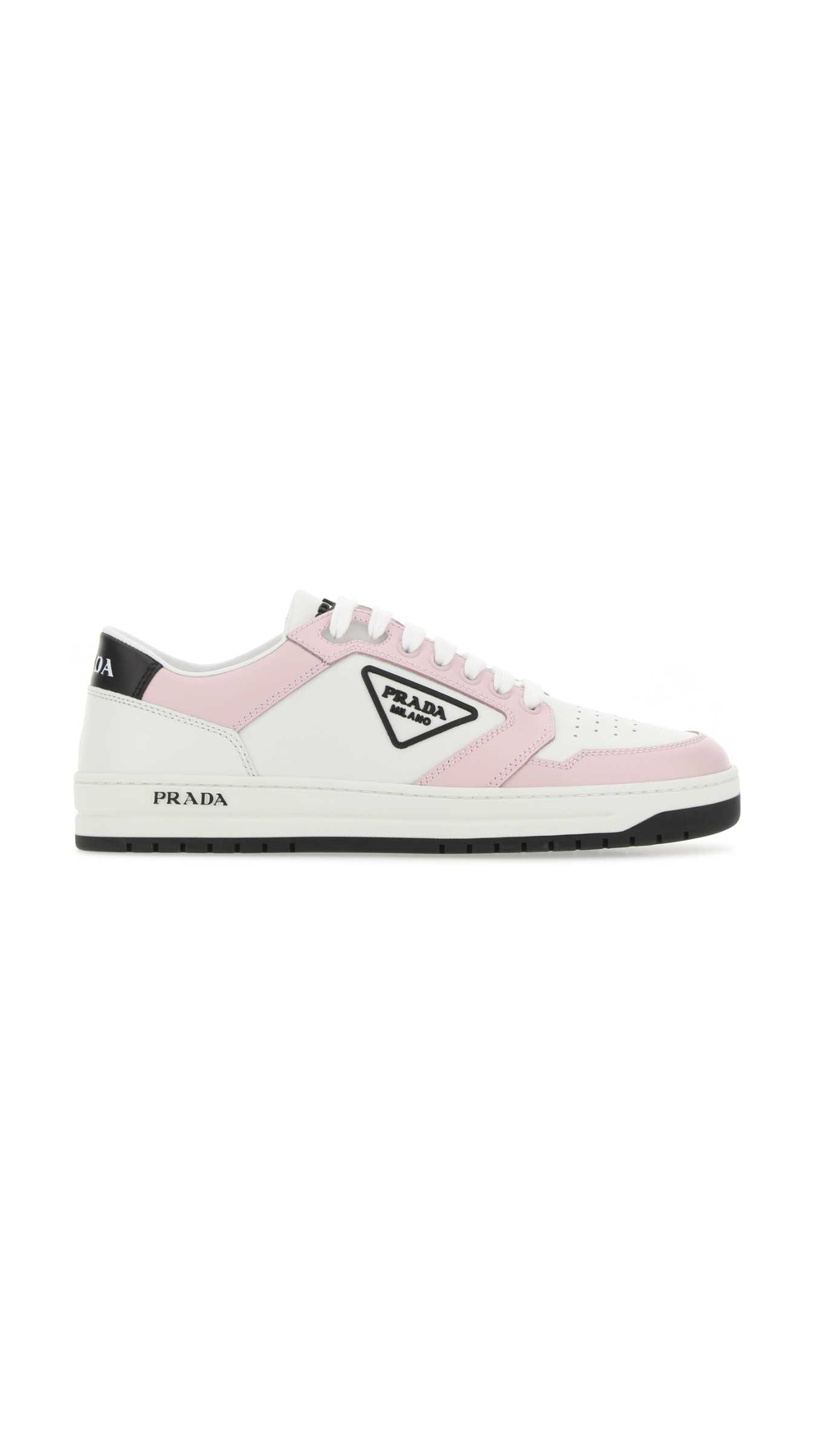 District Perforated Leather Sneakers - White / Alabaster Pink