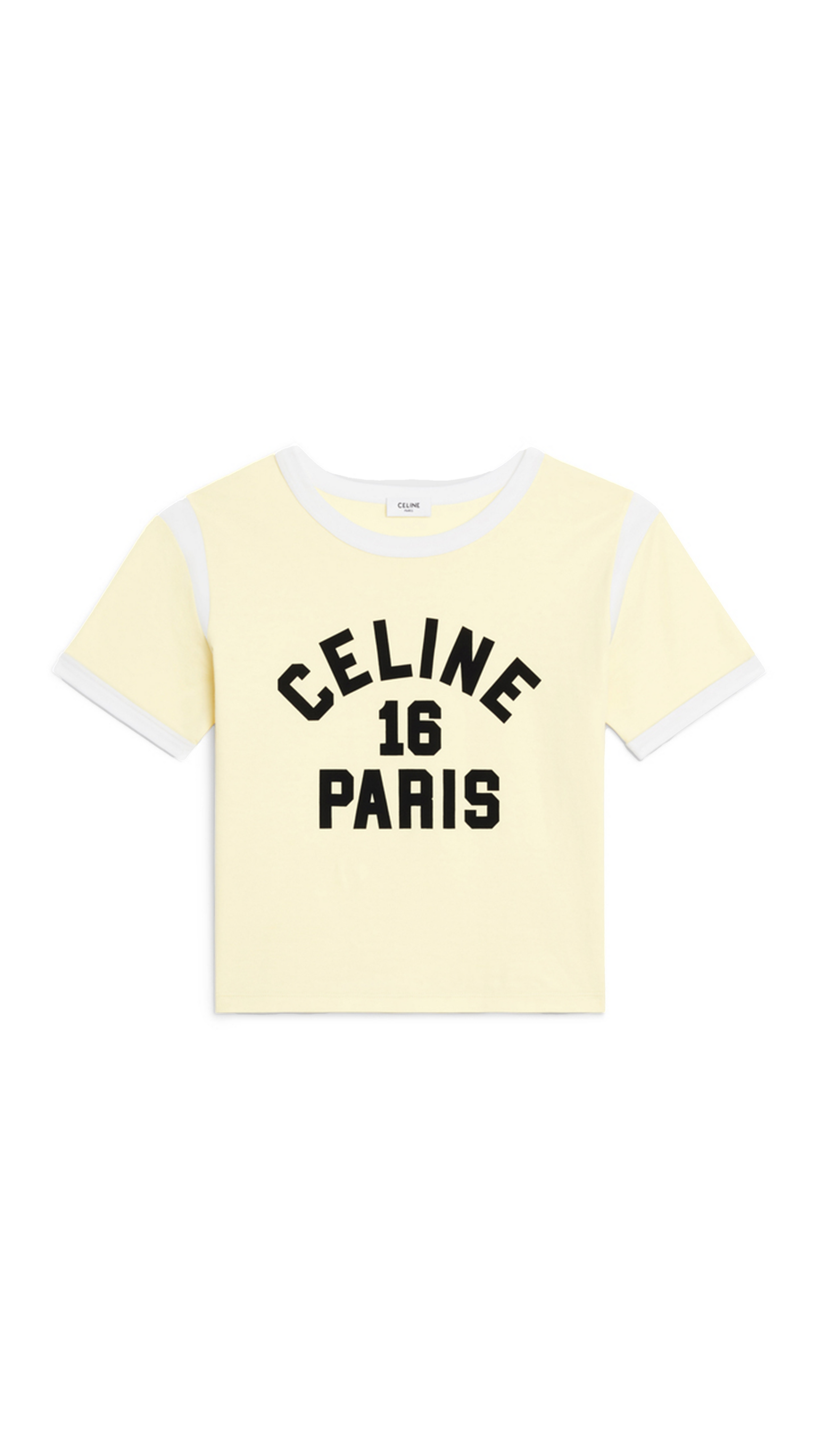 CELINE PARIS T-SHIRT IN COTTON JERSEY - BLACK/YELLOW/WHITE