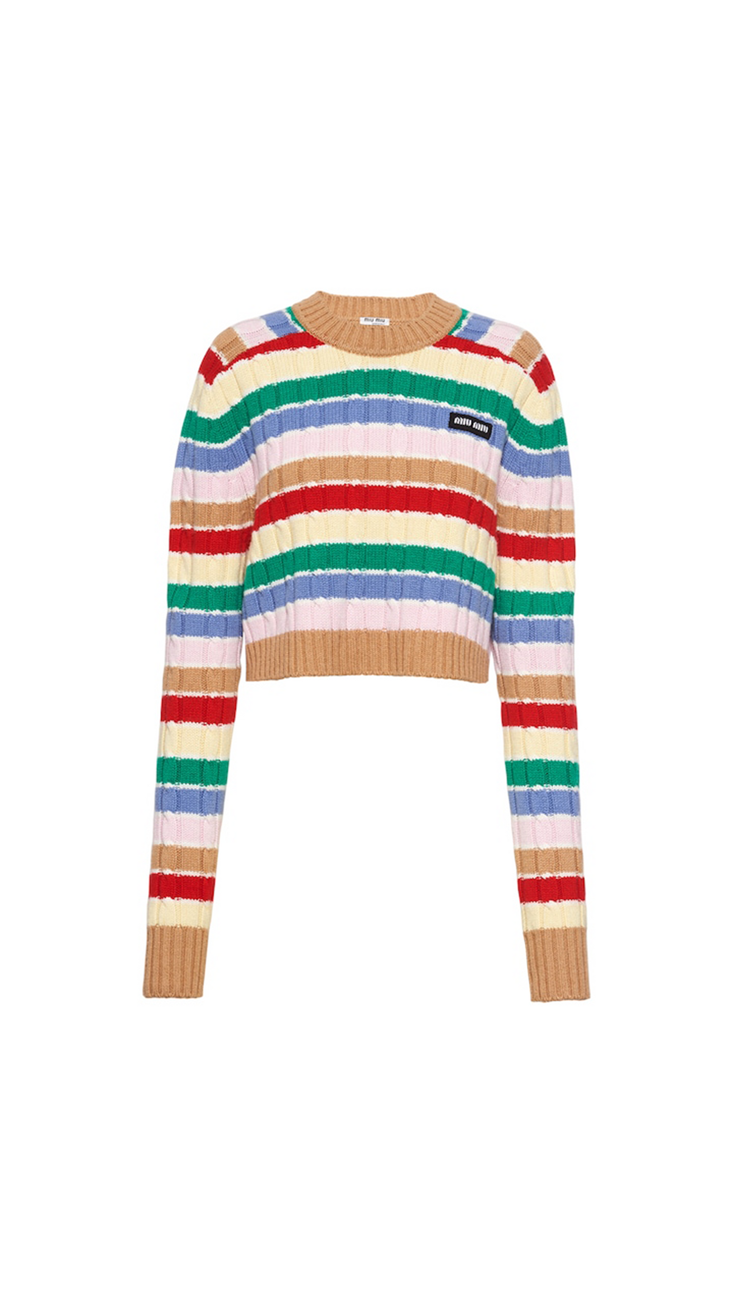Boxy Cashmere Sweater - Camel Brown / Multi