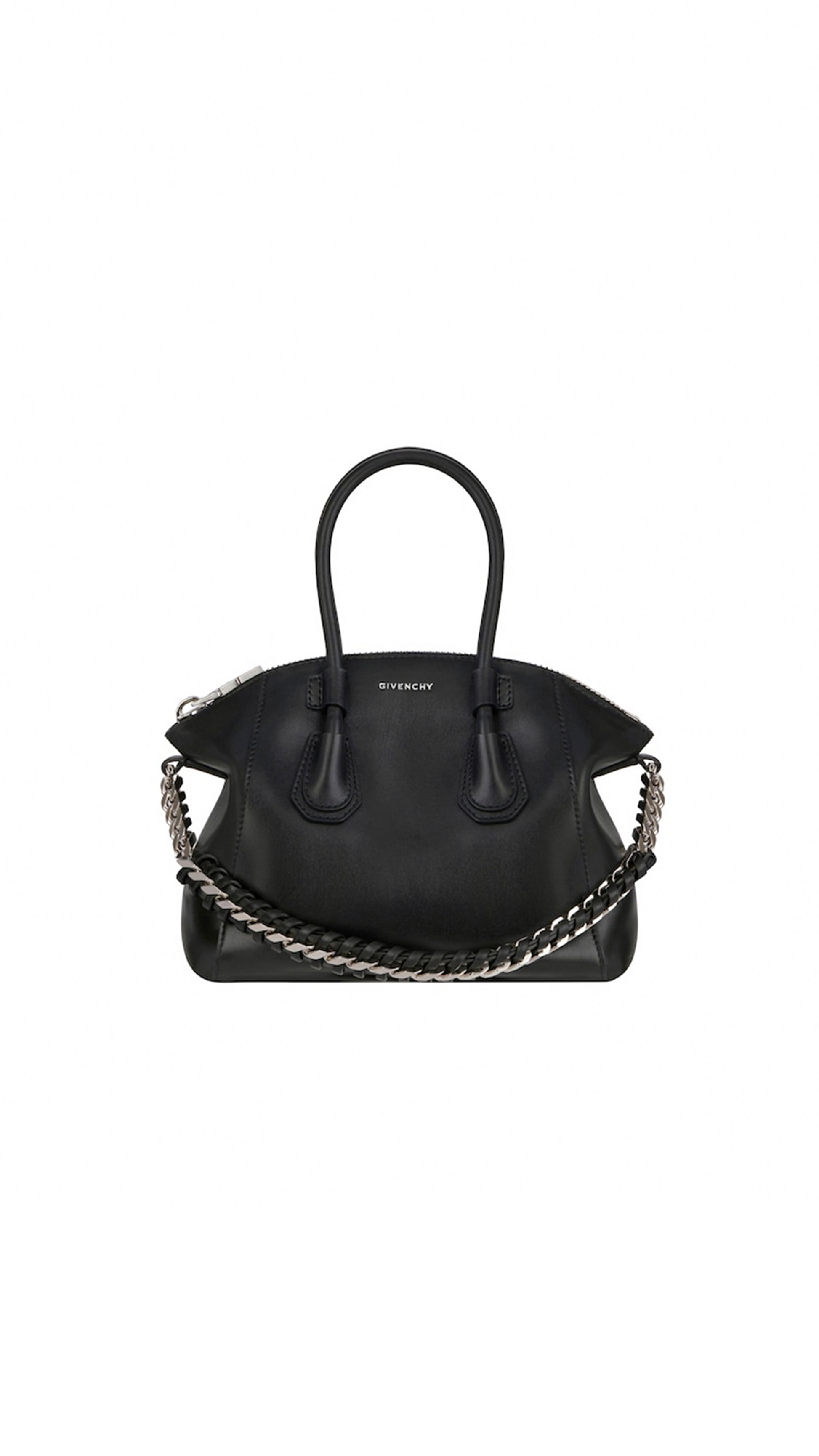 Shop Givenchy Mini Antigona Sport Bag In Leather With Chain