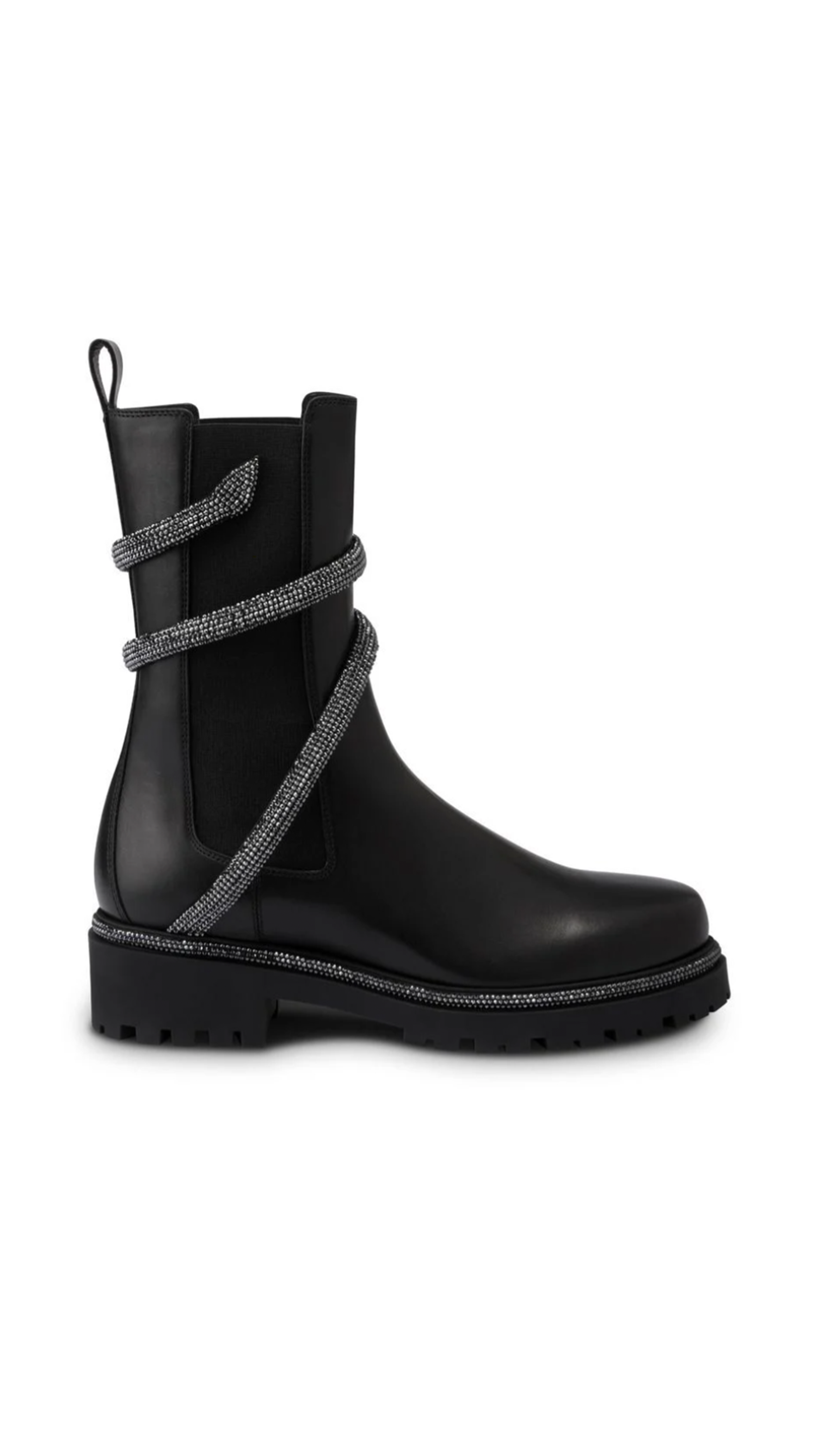 Cleo Combat Biker Boots - Black/Dark Silver