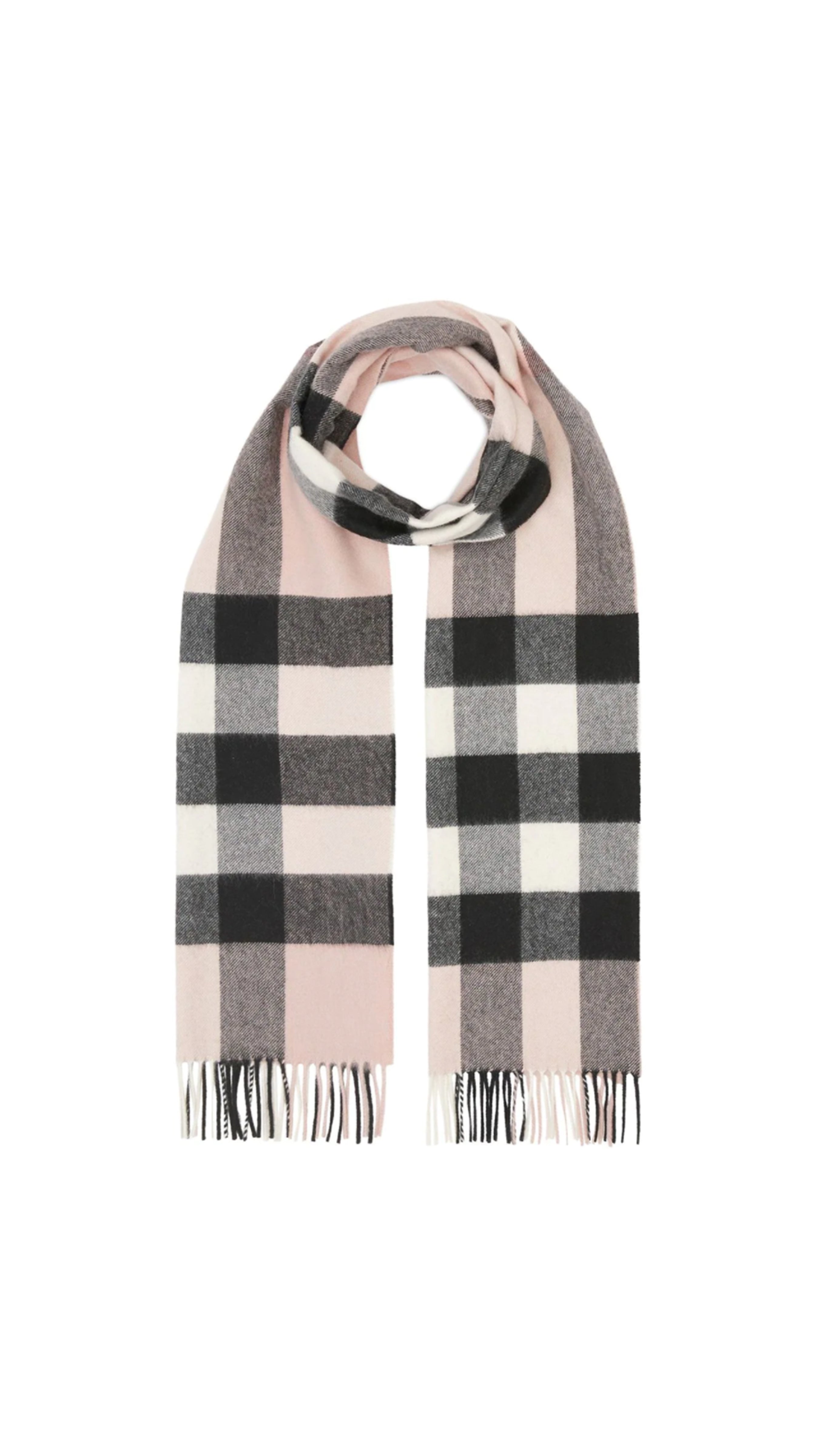 Check Cashmere Scarf - Light Pink