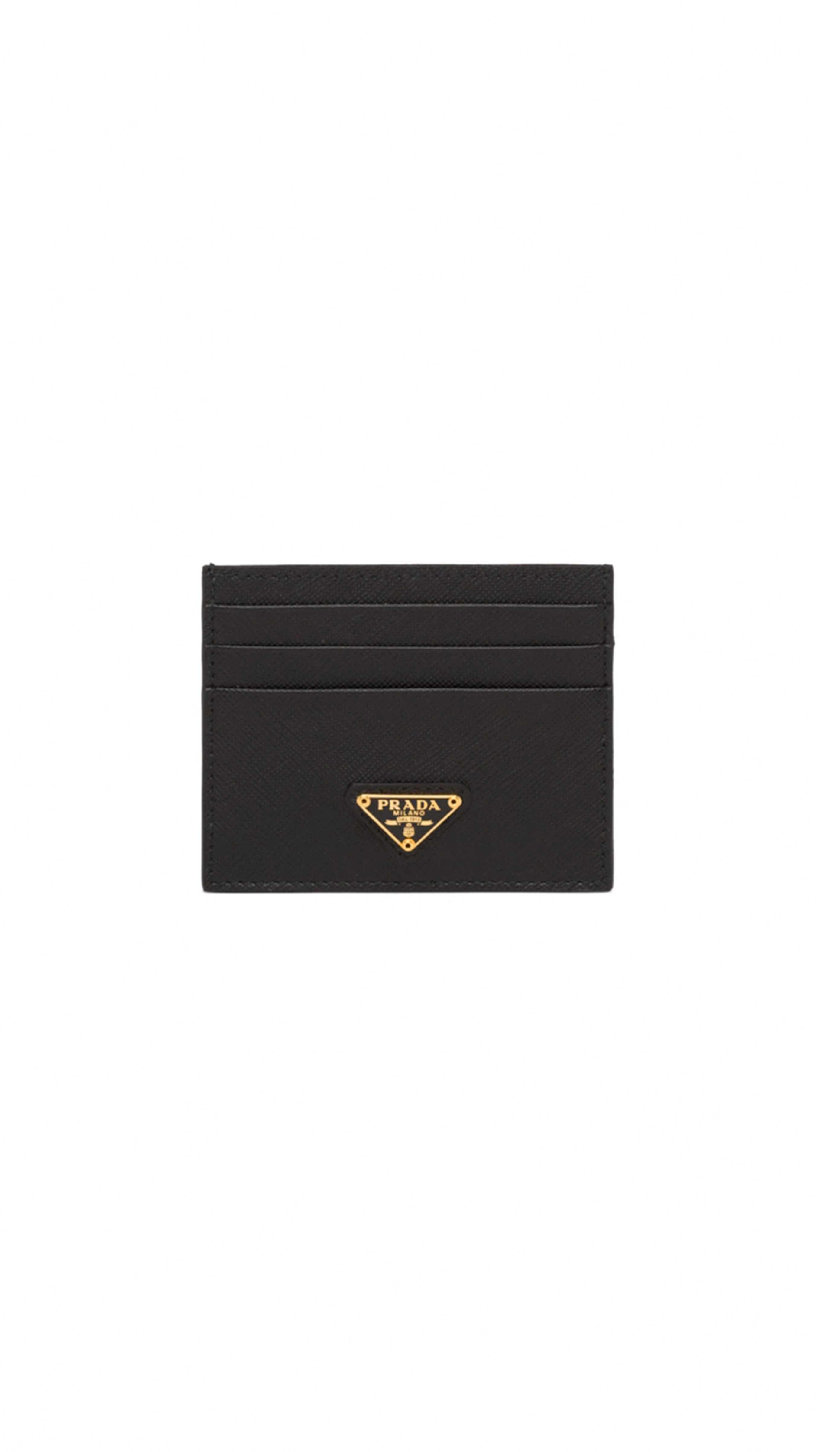 Saffiano Leather Card Holder - Black